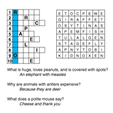 PuzzleBeetle Just for Kids Puzzle Page – a theme-based kids’ puzzle section that includes small puzzles, jokes and general knowledge questions Just for Kids Puzzle Page – PuzzleBeetle